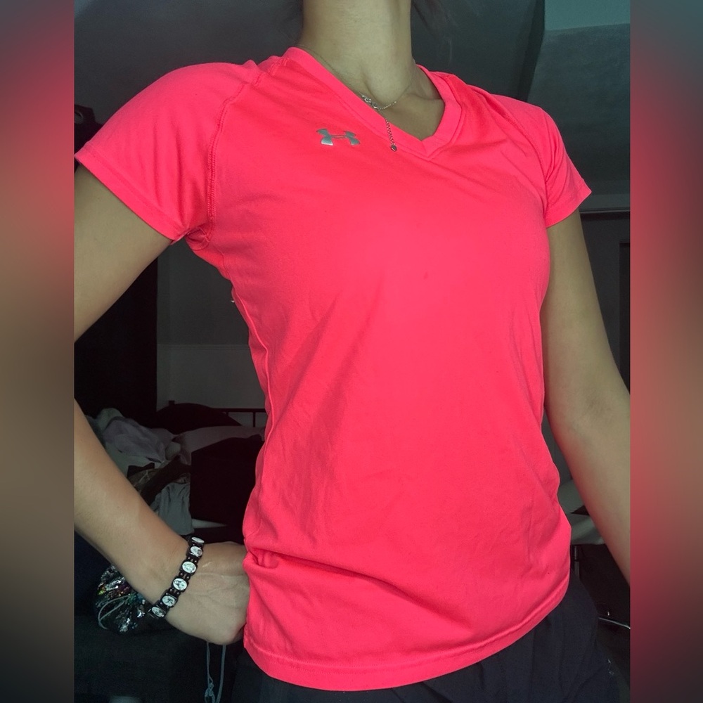 Under Armour Orange Fitted Short Sleeve Tee